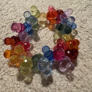 Disney Parks Mickey Mouse Icon Rainbow Faceted Beaded Bracelet Fashion